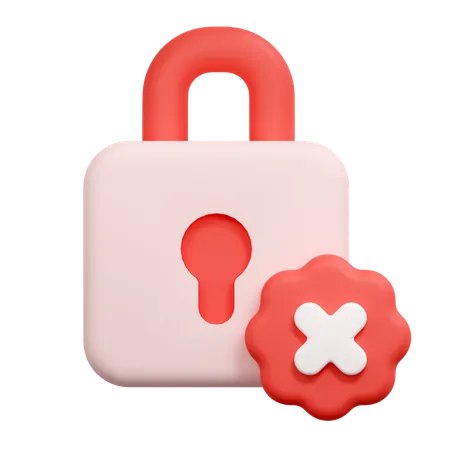 Rejected padlock  3D Icon