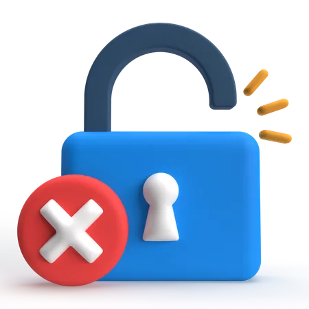 Rejected padlock  3D Icon