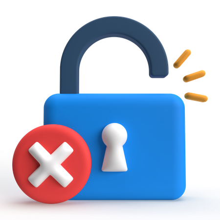 Rejected padlock  3D Icon