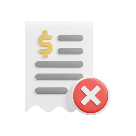 Rejected Receipt  3D Icon