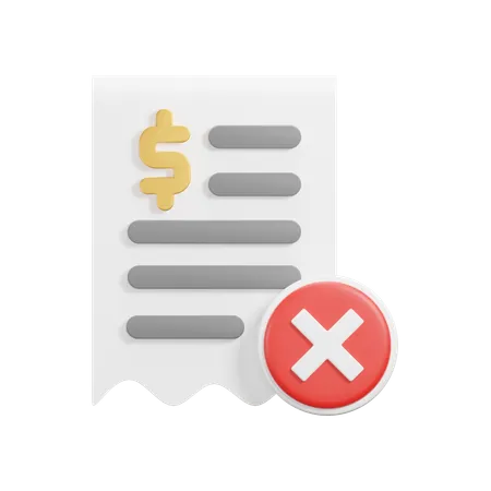 Rejected Receipt  3D Icon