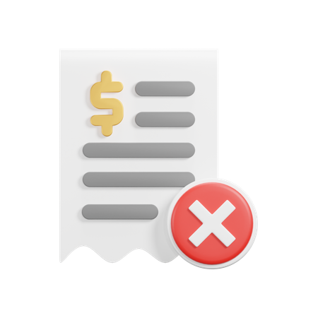 Rejected Receipt  3D Icon