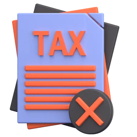 Rejected Tax Document  3D Icon