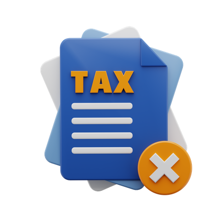 Rejected Tax Document  3D Icon