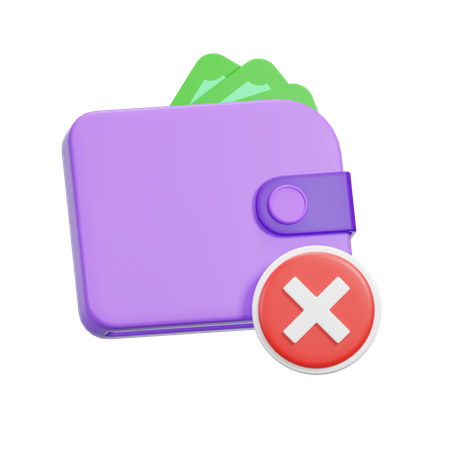 Rejected Wallet  3D Icon