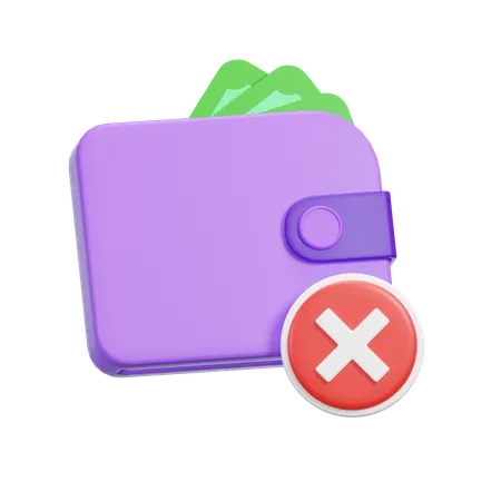 Rejected Wallet  3D Icon