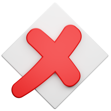 Rejeter le bouton carré  Icône 3D