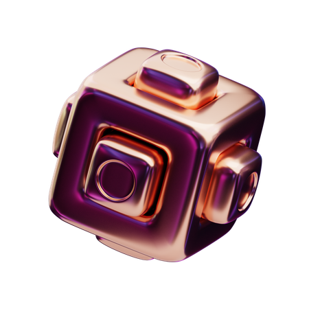 Rejilla piramidal de cobre abstracta cromática  3D Icon