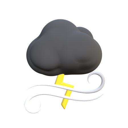 Vento relâmpago e tempestade  3D Icon