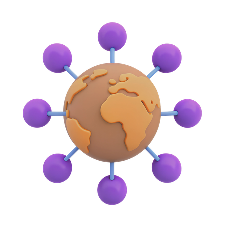 Relation commerciale mondiale  3D Icon