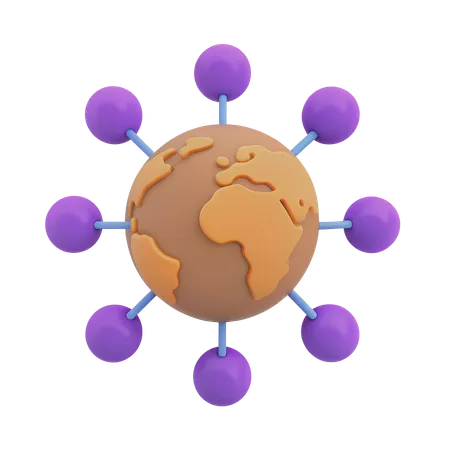 Relation commerciale mondiale  3D Icon