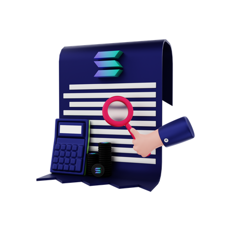 Relatório de análise de criptomoeda Solana  3D Icon