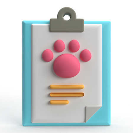 Relatório de animal de estimação  3D Icon