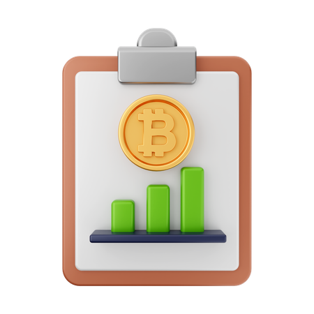 Relatório de aumento de bitcoin  3D Icon