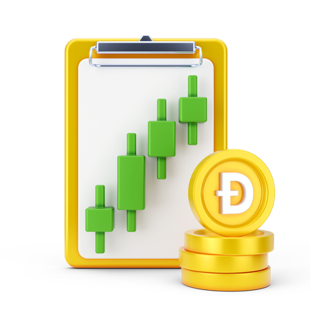 Relatório de crescimento do dogecoin  3D Icon