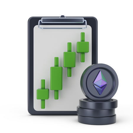 Relatório de crescimento do ethereum  3D Icon
