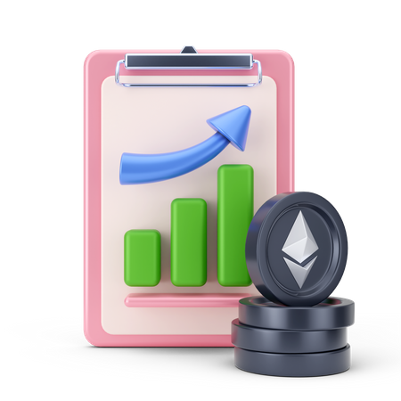 Relatório de crescimento do ethereum  3D Icon