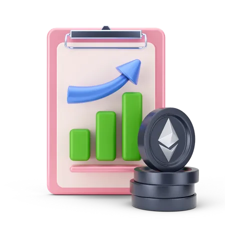 Relatório de crescimento do ethereum  3D Icon