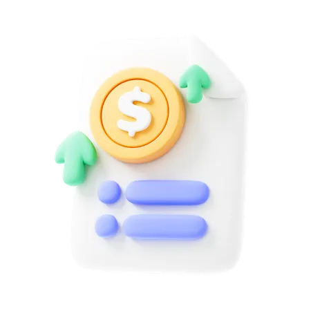 Relatório de crescimento monetário  3D Icon