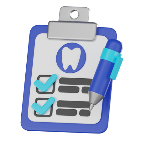 Relatório de exame dentário  3D Icon