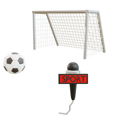Reportagem de jogo de futebol  3D Icon