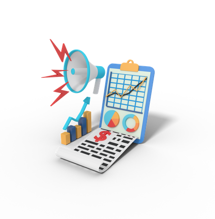 Relatório de marketing de dados  3D Icon