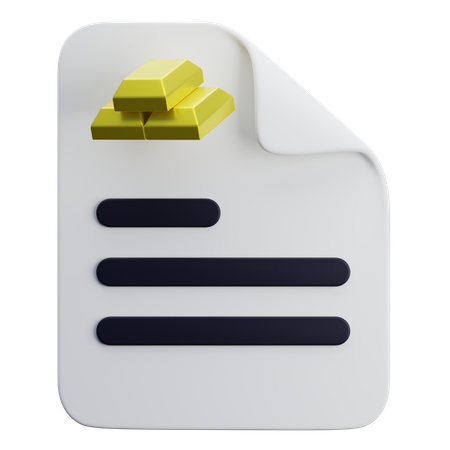 Relatório de mineração de ouro  3D Icon