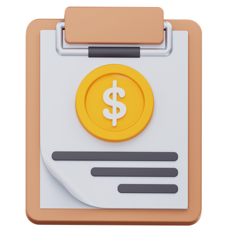 Relatório de moedas de dólar  3D Icon