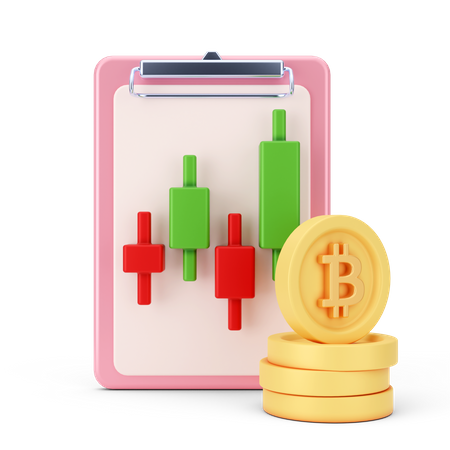 Relatório de negociação de bitcoin  3D Icon