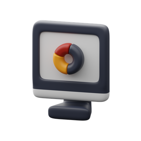 Relatório de negócios no monitor  3D Icon