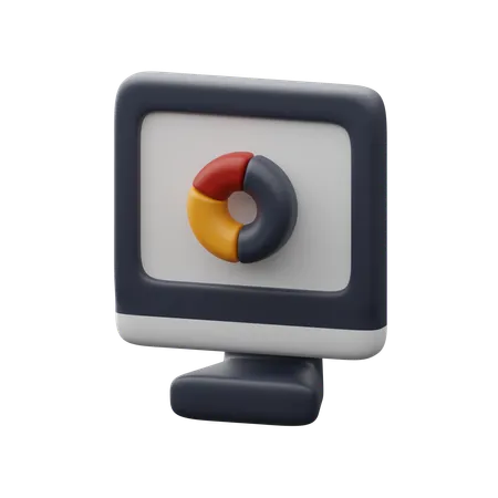 Relatório de negócios no monitor  3D Icon