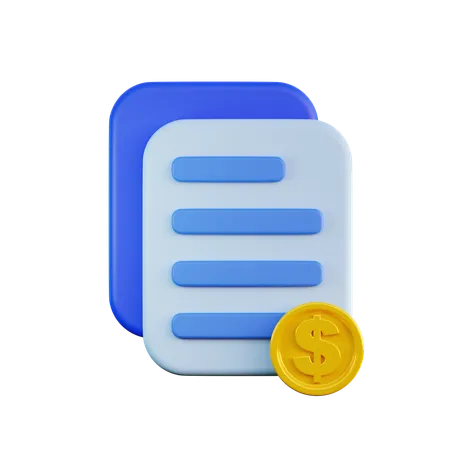 Relatório de pagamento em dólar  3D Icon