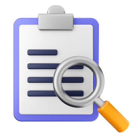 Relatório de verificação de pesquisa  3D Icon