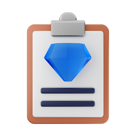 Relatório de diamante  3D Icon