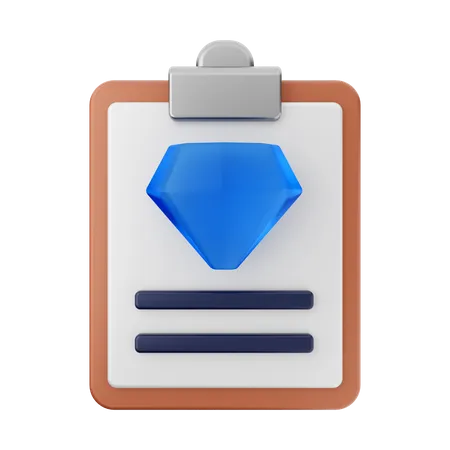 Relatório de diamante  3D Icon