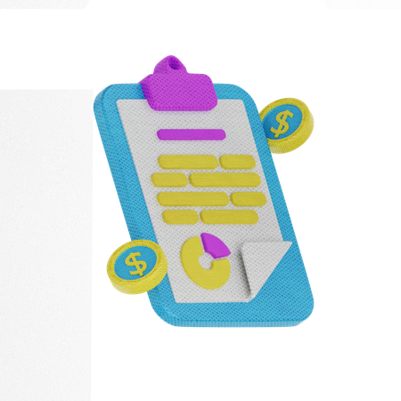 Relatório de dinheiro  3D Icon