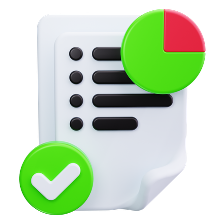 Documento de relatório  3D Icon