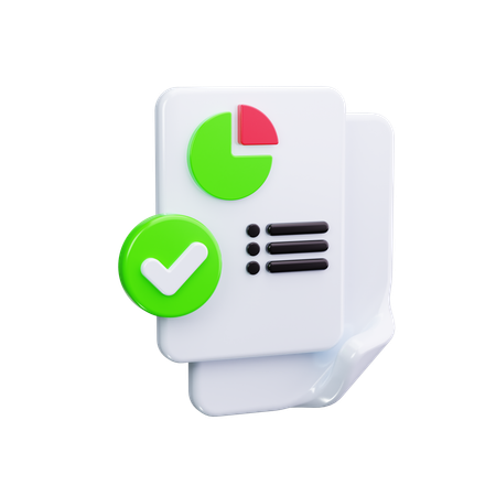 Documento de relatório  3D Icon