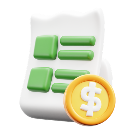 Relatório financeiro  3D Icon