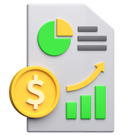 Relatório financeiro  3D Icon