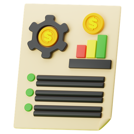 Relatório Financeiro  3D Icon