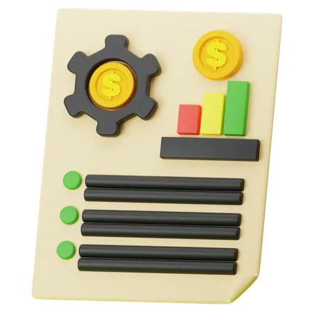 Relatório Financeiro  3D Icon