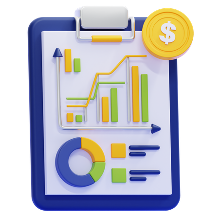 Relatório financeiro  3D Icon