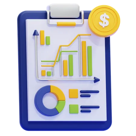 Relatório financeiro  3D Icon