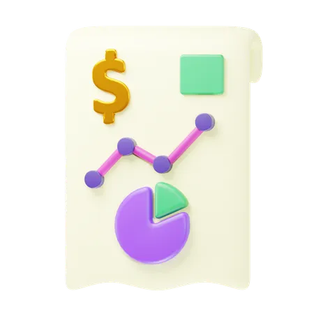 Relatório Financeiro  3D Icon