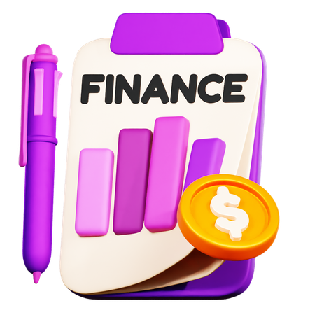 Relatório financeiro  3D Icon