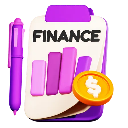 Relatório financeiro  3D Icon