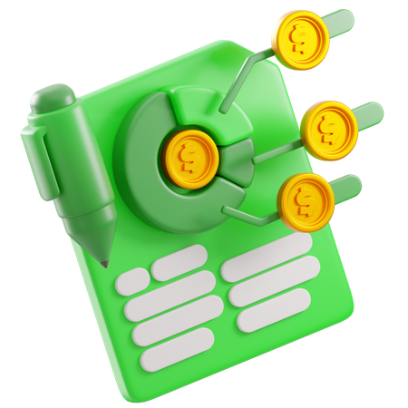 Relatório financeiro  3D Icon