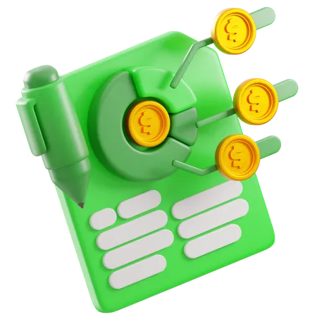 Relatório financeiro  3D Icon