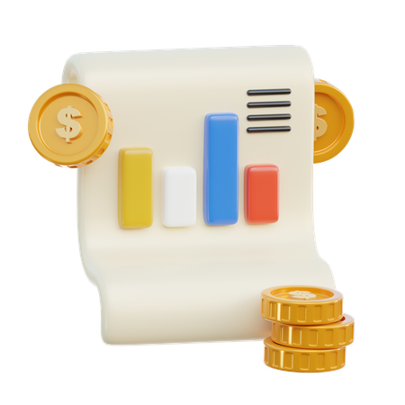 Relatório financeiro  3D Icon